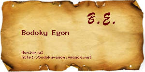 Bodoky Egon névjegykártya